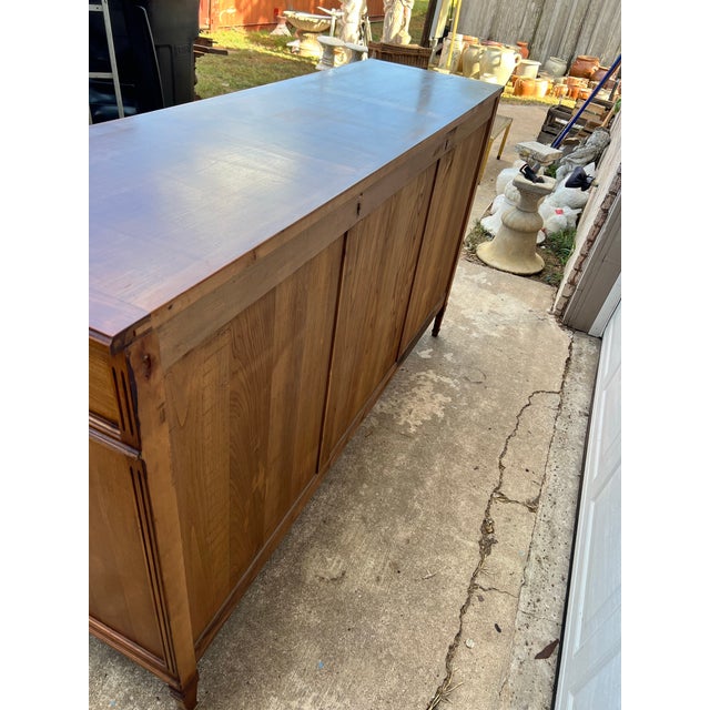 French 19th Century Louis XVI Walnut Three Door Sideboard For Sale - Image 10 of 12