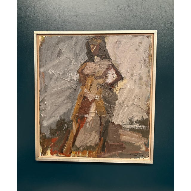 Original Vintage Finnish Oil on Canvas – “Nude Woman” by Juho Suni – Signed – Framed – 78 × 71 cm (30.7" × 28") incl....