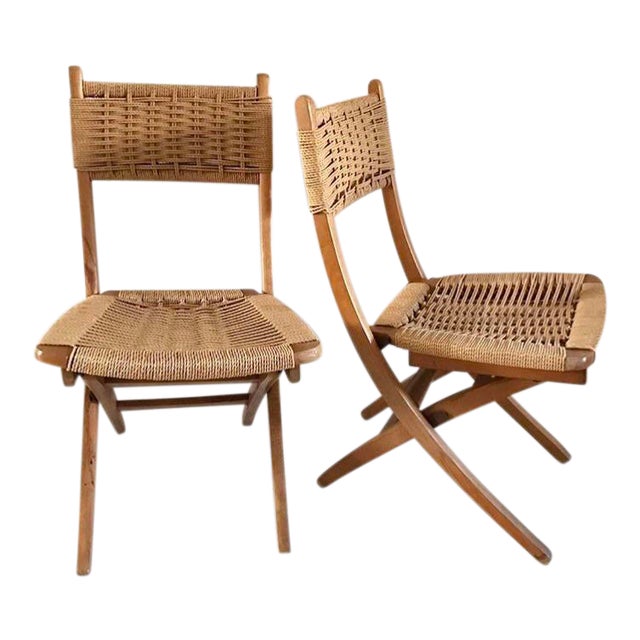 MidCentury Yugoslavia Folding Rope Chairs A Pair Chairish