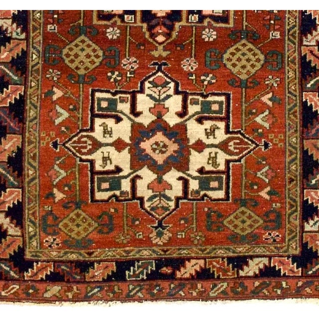 Fine Antique Heriz Karajeh Rug 3’4" X 4’2" For Sale - Image 4 of 5
