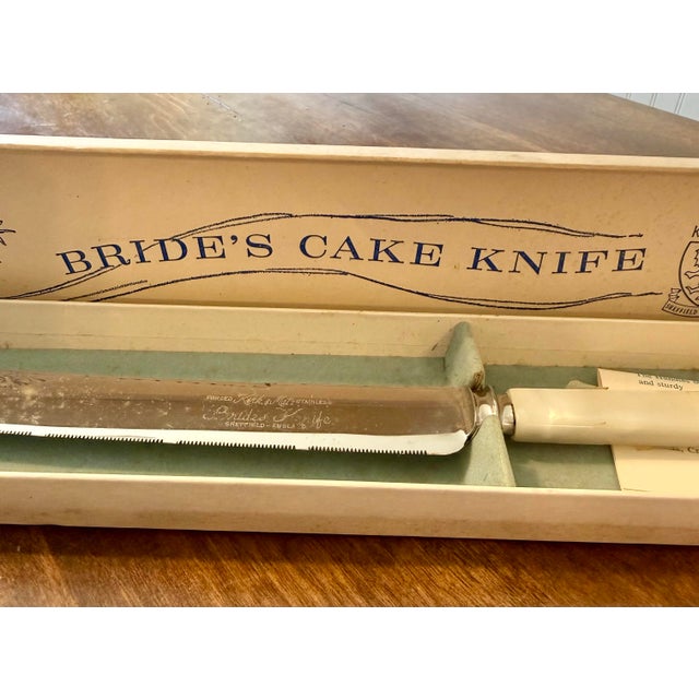 Mid 20th Century Mid 20th Century Bride’s Knife by Kirk Matz Sheffield w/ Box For Sale - Image 5 of 12