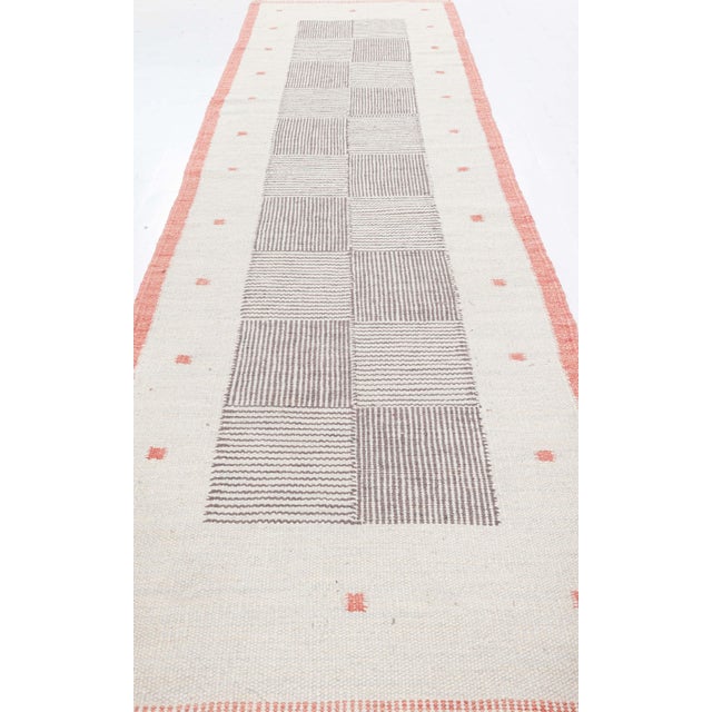 Contemporary Swedish Flat-Weave Wool Runner by Doris Leslie Blau For Sale - Image 4 of 7
