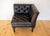 Black Leather Chesterfield Armchair Corner Salon Moschino Haslam Country House Designer, 1990s For Sale - Image 17 of 18