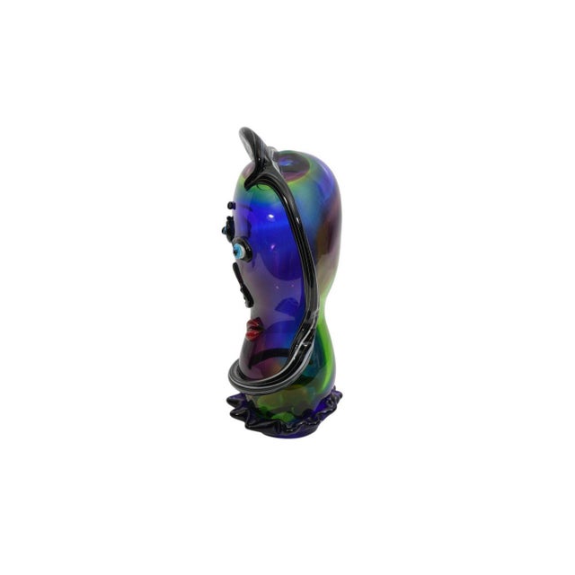 Pop Art Murano Glass Pop Art Woman Head Sculpture For Sale - Image 3 of 8