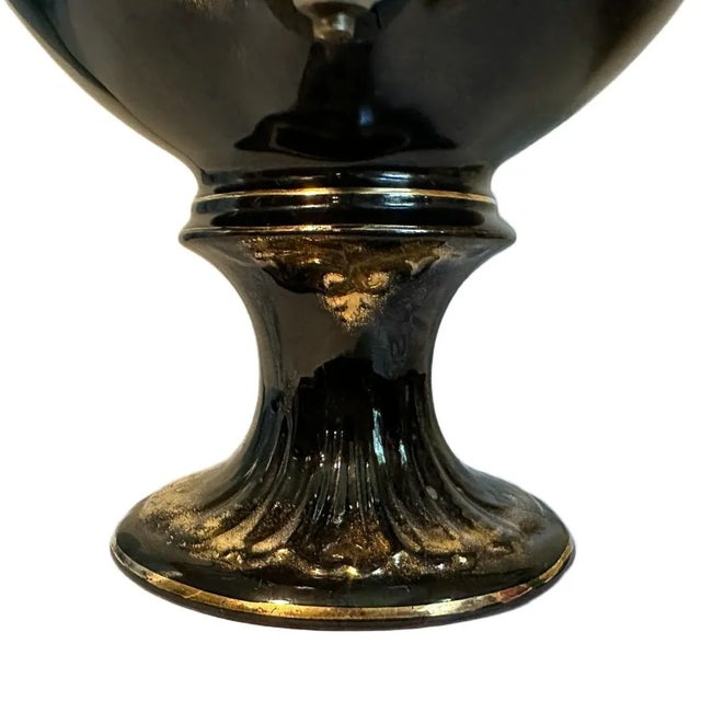 Antique 1880s Victorian Jackfield Pottery Gilt Samovar - English Tea Urn For Sale - Image 6 of 8