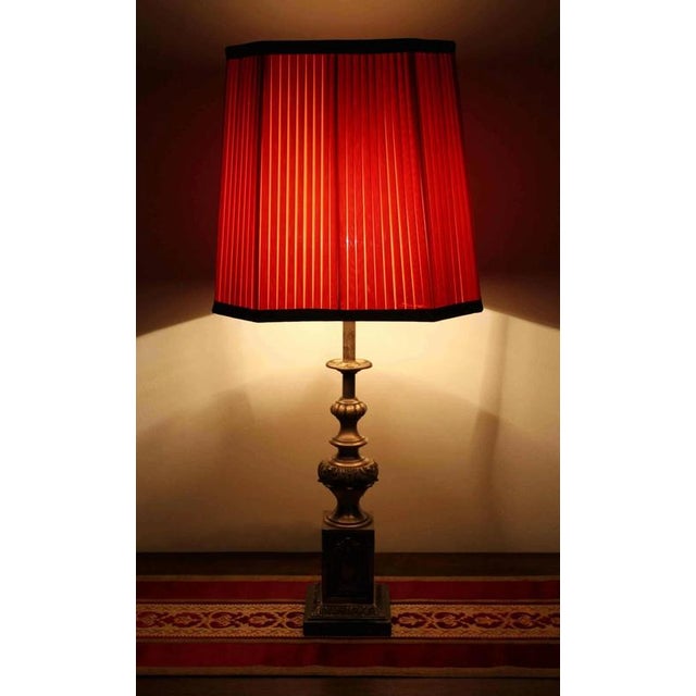 2000 - 2009 Vintage Table Lamps in White Brass, Set of 2 For Sale - Image 5 of 7