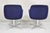 Vintage Mid Century Modern Blue Upholstered Chrome Swivel Base Club Chair - Pair For Sale - Image 10 of 12