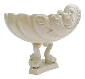 Vintage Italian Whiteware Shell & Dolphin Pedestal Centerpiece