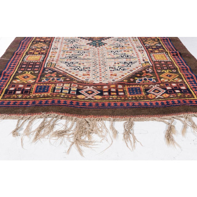 Brown Antique Circa 1900 Oversize Brown Serab Hand Knotted Wool Runner 4'1 X 22'3 For Sale - Image 8 of 12