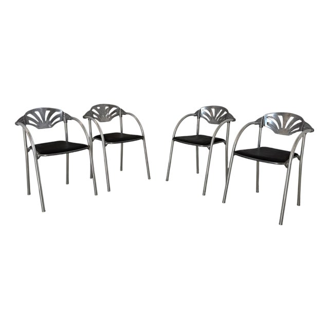 Alisea Chairs by Lisa Bros for Studio Simonetti, 1980s, Set of 4 For Sale