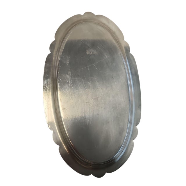 Silver Mid 20th Century Sheridan Silver Company Silverplate Sugar Bowl Creamer and Tray Set For Sale - Image 8 of 9