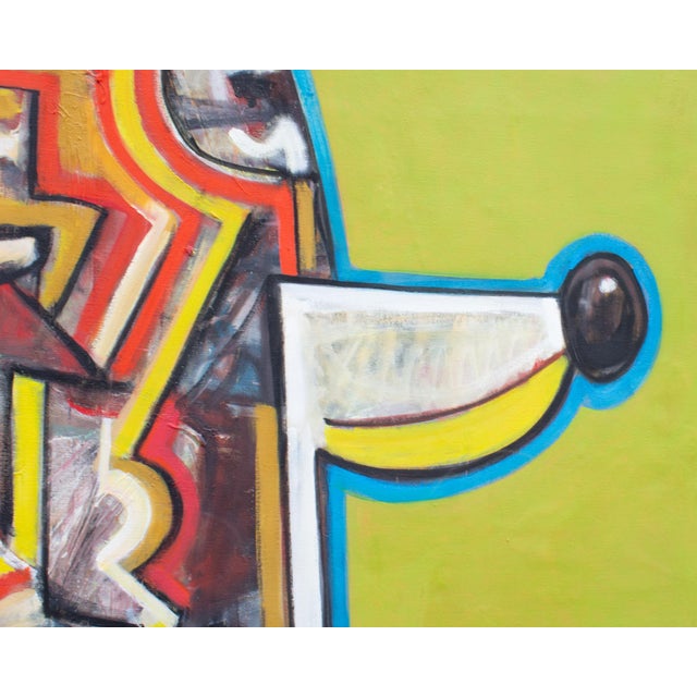 Abstract Late 20th Century Abstract Oil on Canvas Painting of a Dog by James L. Bruch For Sale - Image 3 of 10