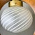 Scandinavian Style Wood and Striped Glass Hanging Lamp, 1970s For Sale - Image 6 of 16