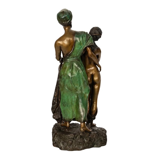 1910s Franz Bergmann Franz Bergmann Orientalist Arab Female Group Cold Painted Bronze Signed For Sale - Image 4 of 13