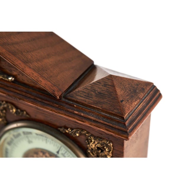Brown Antique Desk Clock and Barometer Set, 1900 For Sale - Image 8 of 10