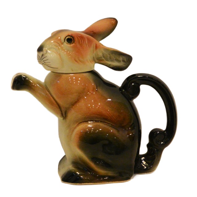 Figurative Post-Wwii German Ceramic Rabbit Figural Teapot Erphila u.s. Zone – Circa 1945–1949 For Sale - Image 3 of 10