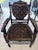 Stained Louis XIV dining room table chairs covered with padding and velvet. Made in the late 19th to 20th centry circa...