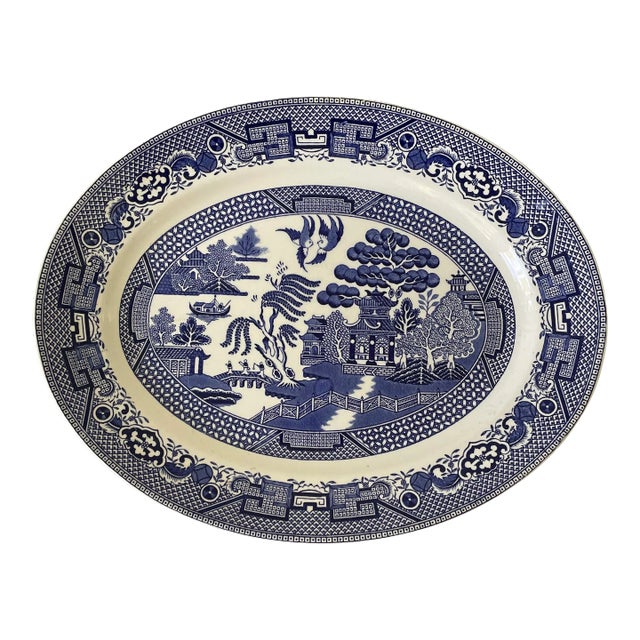Staffordshire Blue Willow Platter For Sale