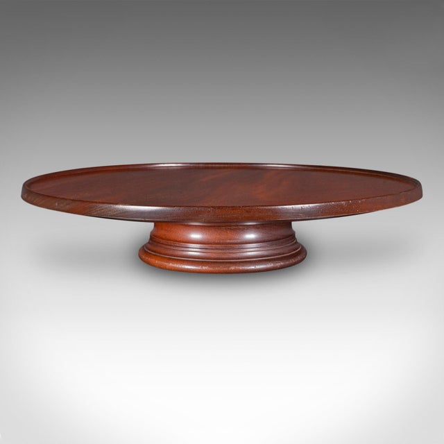 Wood Antique Canapé Party Turntable, English, Serving Tray, Lazy Susan, Edwardian For Sale - Image 7 of 9