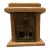 Antique Post Office Box Door Bank – Vintage Cast Bronze Eagle Door in Oak Case For Sale