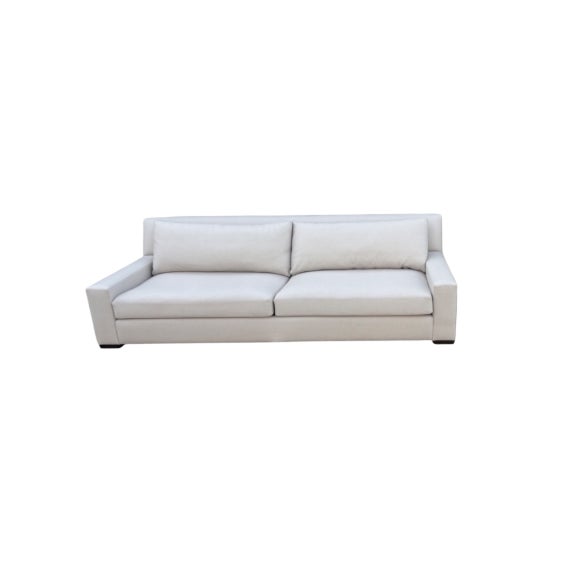Modern Restoration Hardware (Rh) Parisian Track Arm Sofa – Luxe Depth, 9' – Holland & Sherry Wool Twill in Dove For Sale - Image 3 of 8