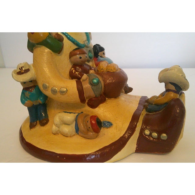 Vintage 1988 Cleo Teissedre Navajo Storyteller Southwestern Folk Art 12 Kids Dog Large 6" For Sale In Dallas - Image 6 of 14