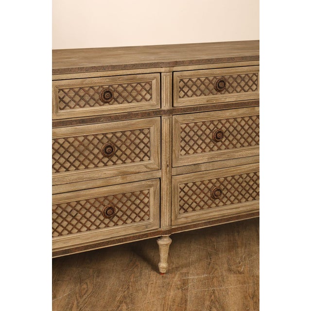 Restoration Hardware Treillage Collection Louis XVI Style Latticework Double Dresser For Sale - Image 17 of 18