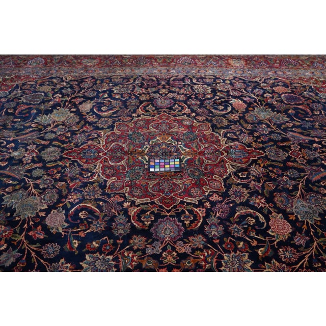 Textile Vintage Persian Kashan Rug 9'6" X 11’6” For Sale - Image 7 of 9