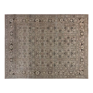 Authentic 1900s Persian Tabriz Handmade Wool Carpet For Sale