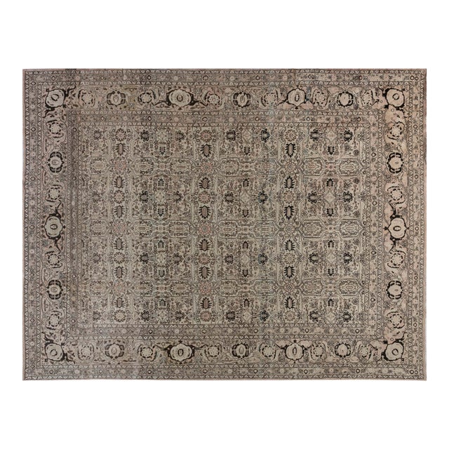 Authentic 1900s Persian Tabriz Handmade Wool Carpet For Sale