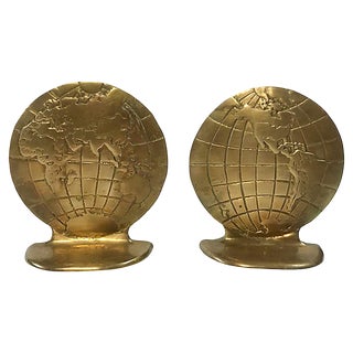 Brass Globe Bookends For Sale