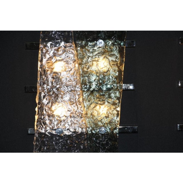 Emerald Green Murano Glass and Crystal Sconces on Silver Frame, 1980s, Set of 2 For Sale - Image 9 of 17