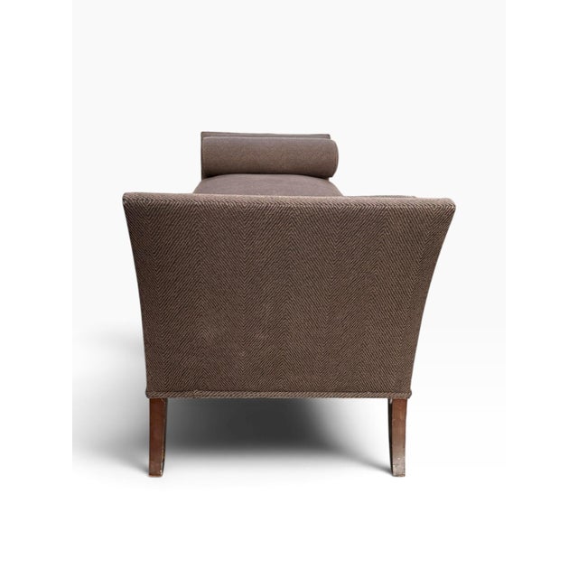 Bright Chair Company Upholstered Herringbone Chaise Daybed With Bolsters For Sale - Image 4 of 15