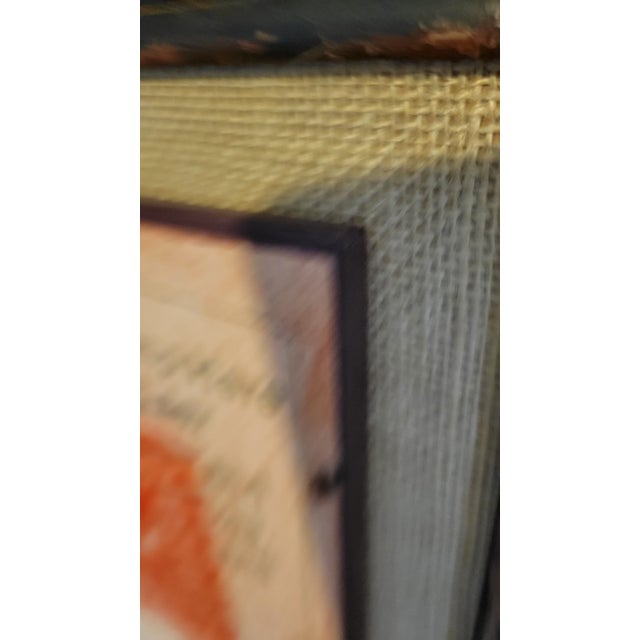 Tan Mid 20th Century Post Card Poster on Wood For Sale - Image 8 of 8