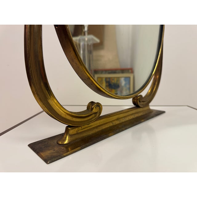 Mid-Century Italian Brass Vanity or Dressing Table Mirror, 1950s For Sale - Image 13 of 15