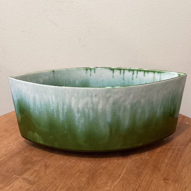 Unique Japanese Ceramic Flowers Vessels With Green Glaze Tetsu Suzuki Style For Sale - Image 12 of 12