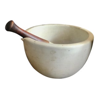 Late 19th Century Large French Marble Mortar and Pestle For Sale