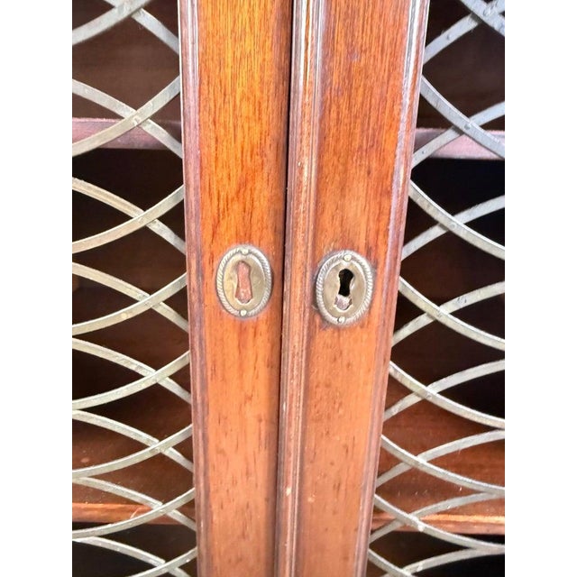 Wood Early 19th Century Pair of English Regency–Style Mahogany Bookcases With Brass Detailing For Sale - Image 7 of 14