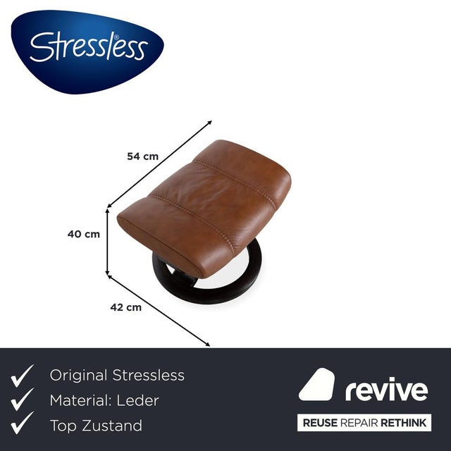 Modern Set of Consul Armchair and Ottoman in Cognac Leather from Stressless For Sale - Image 3 of 18