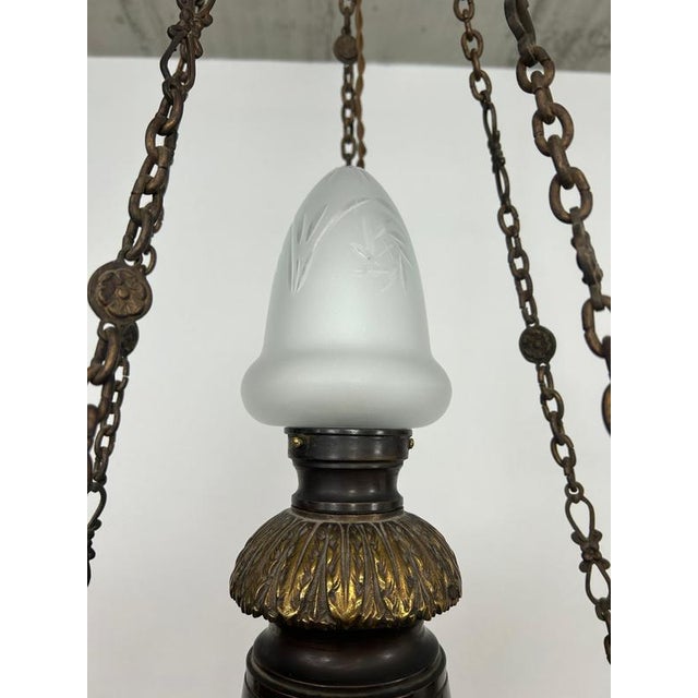 Vintage Art Deco Pendant with Bronze Eagles, 1930s For Sale - Image 6 of 9