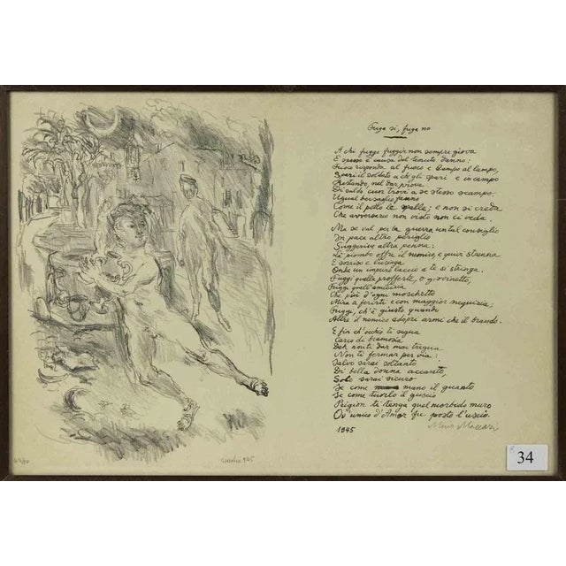 Mino Maccari & A. Scordia, Fuga si, Fuga no, Original Lithograph, 1945 For Sale - Image 4 of 4