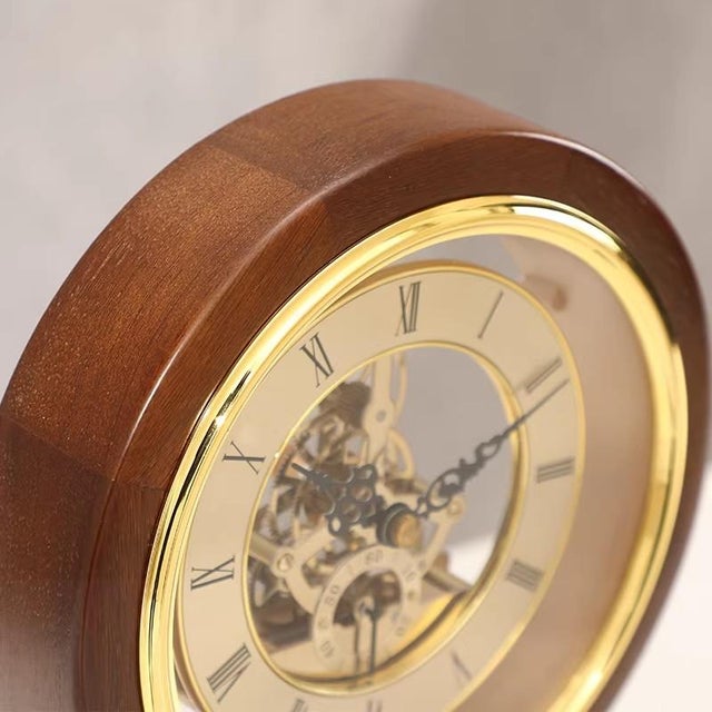 Modern Solid Wood Table Clock For Sale - Image 3 of 7