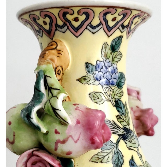 Vintage Chinese Porcelain Ceramic Vase With Hand Painted Blue Birds ...