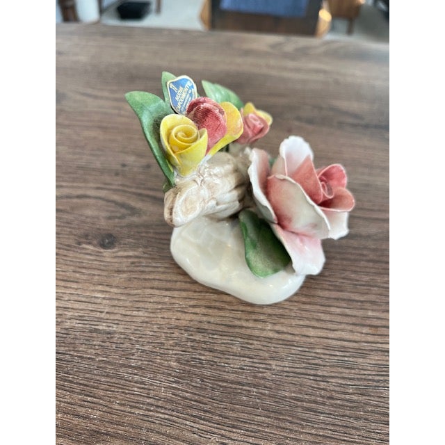 Capodimonte Vintage Nuova Capodimonte Porcelain Rose Arrangement For Sale - Image 4 of 5