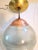 Brass Vintage French Industrial Holophane Globe Pendant For Sale - Image 8 of 11