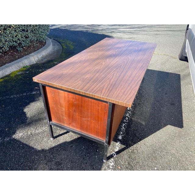 Vintage Mid Century Modern Executive Desk For Sale In Sacramento - Image 6 of 12