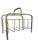Mid-Century Modern Vintage Brass Magazine Rack | Hollywood Regency Tubular Metal Newspaper Holder For Sale - Image 3 of 7