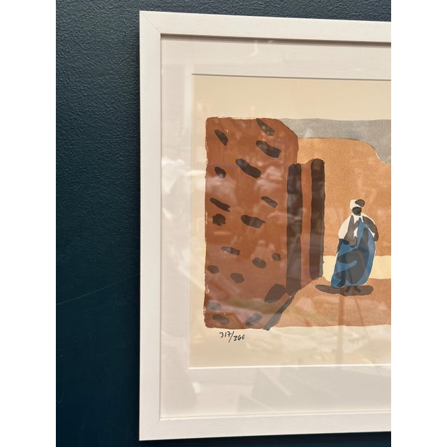 Original Vintage Swedish Color Lithograph – “Figure in a Sunlit Desert” by Lars Norrman – Signed & Numbered 317/366 –...