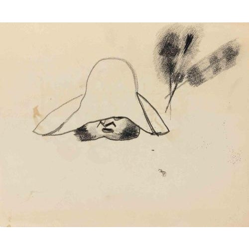 Charcoal drawing on paper. Not signed. Very good condition. This piece is attributed to the mentioned designer/maker. It...