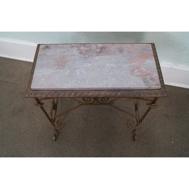 Antique Wrought Iron Marble Top Side Table Chairish